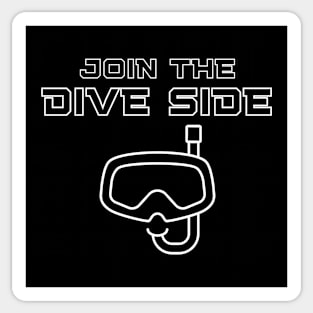 join the dive side, funny graphics for diving addict Sticker